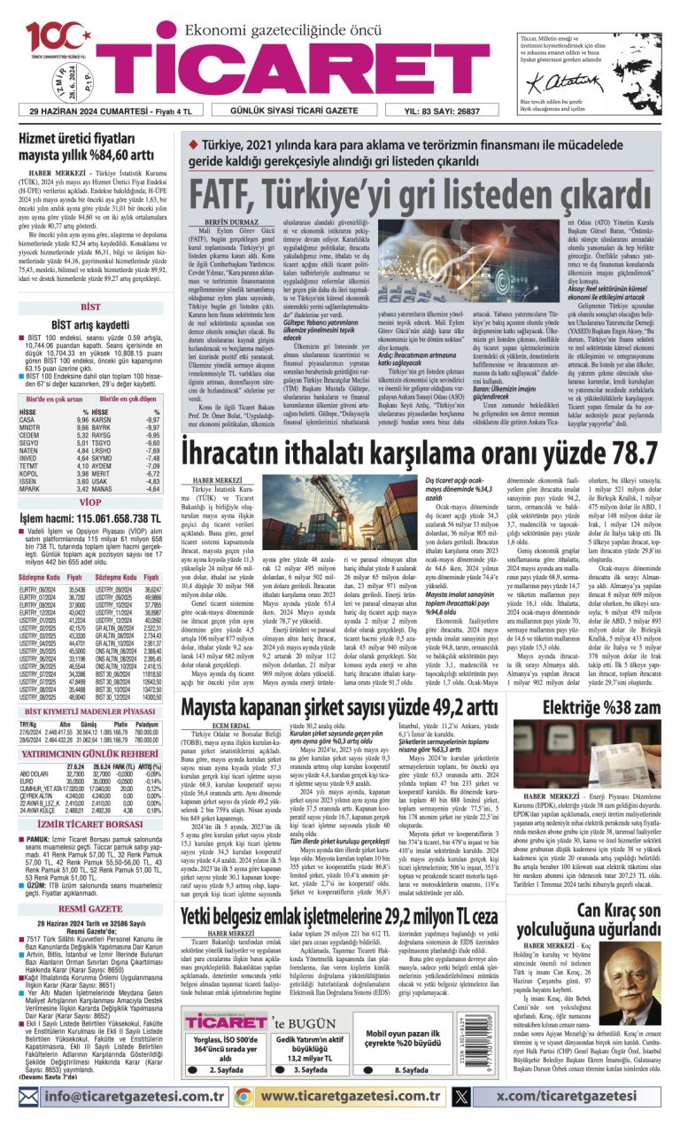 Ticaret Gazetesi’nde bugün