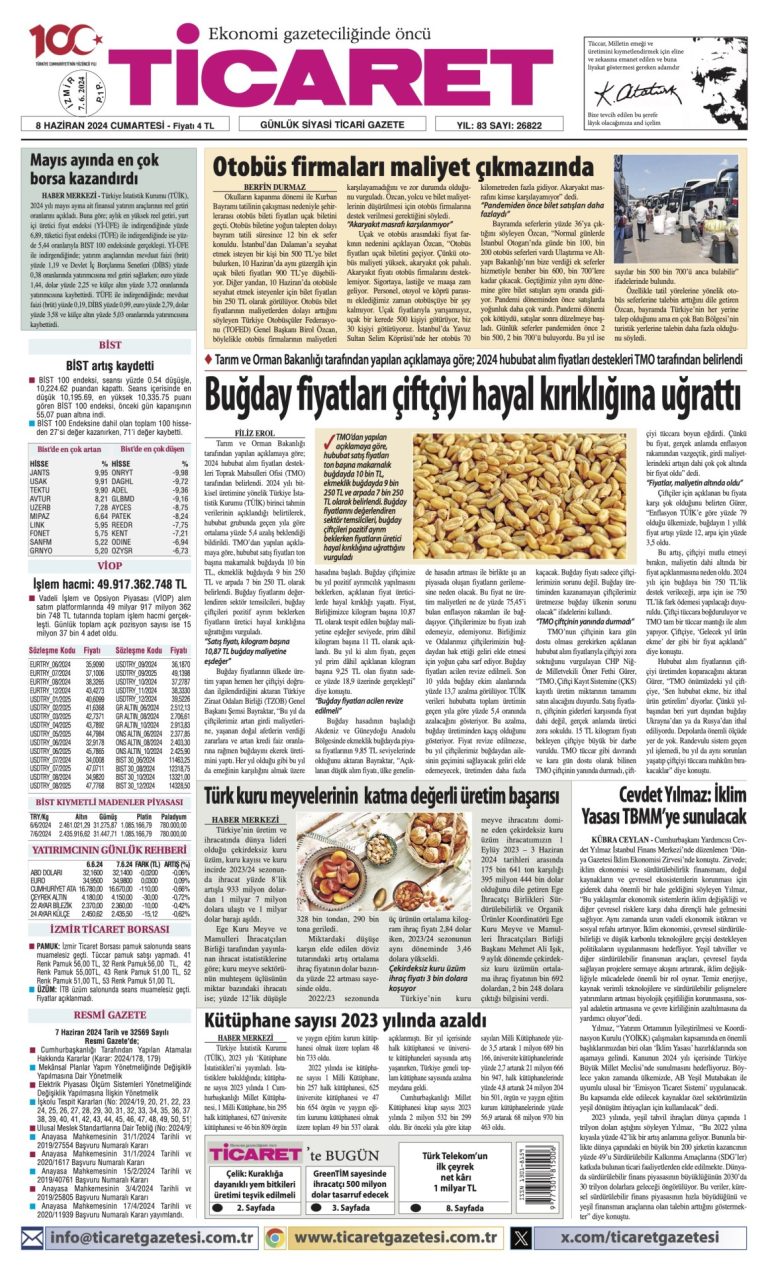 Ticaret Gazetesi’nde bugün