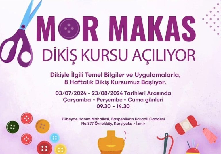 Kadınlar ‘Mor Makas’ ile dikiş öğrenecek