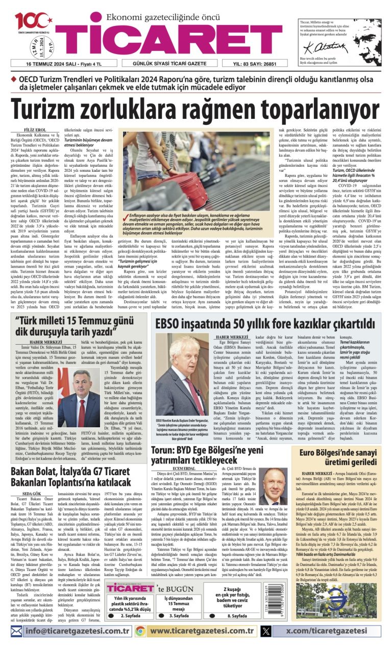 Ticaret Gazetesi’nde bugün