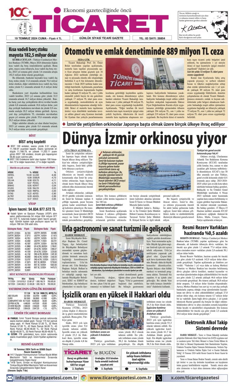 Ticaret Gazetesi’nde bugün