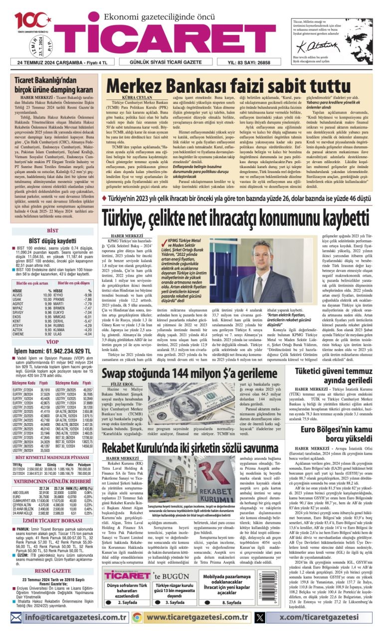 Ticaret Gazetesi’nde bugün