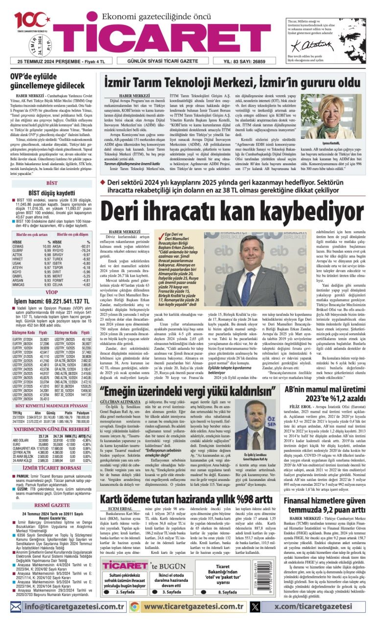 Ticaret Gazetesi’nde bugün