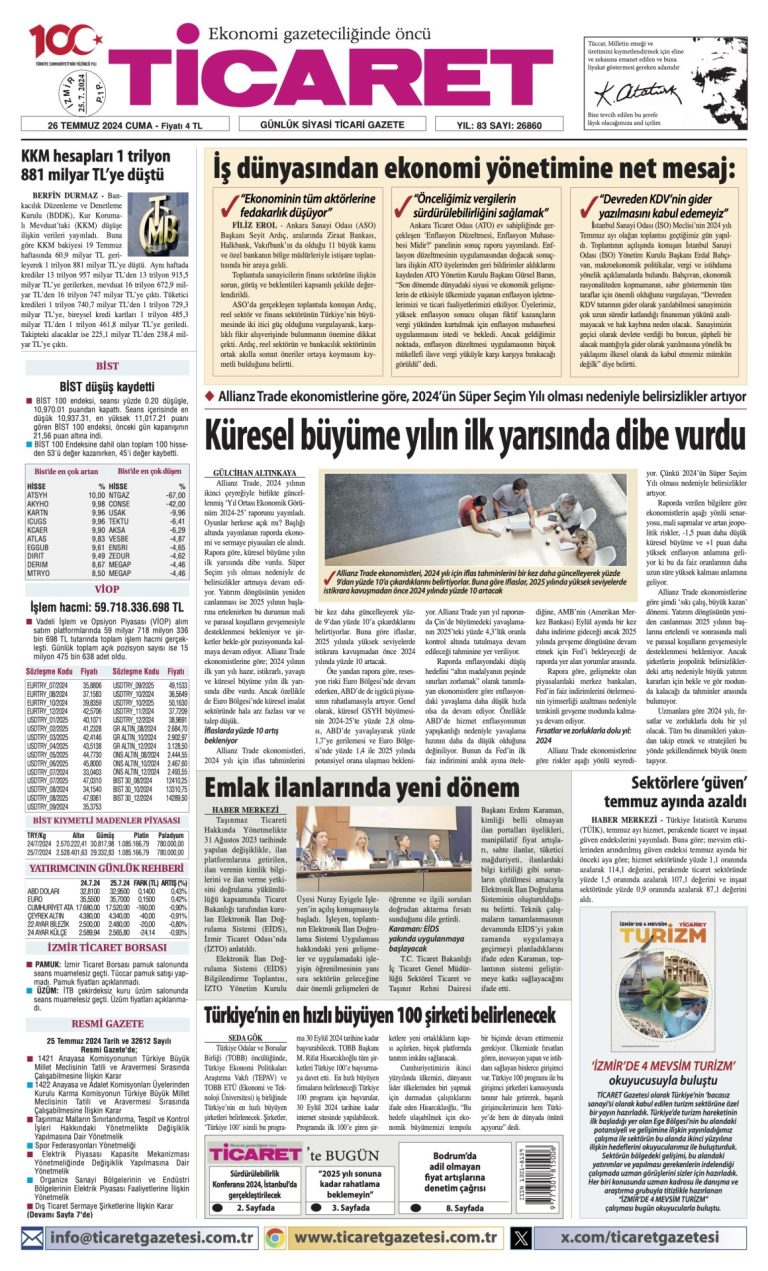 Ticaret Gazetesi’nde bugün