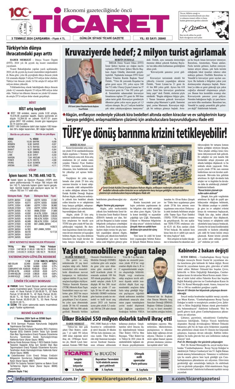 Ticaret Gazetesi’nde bugün