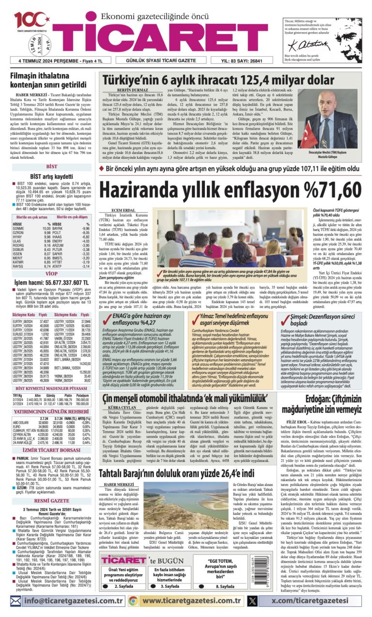 Ticaret Gazetesi’nde bugün