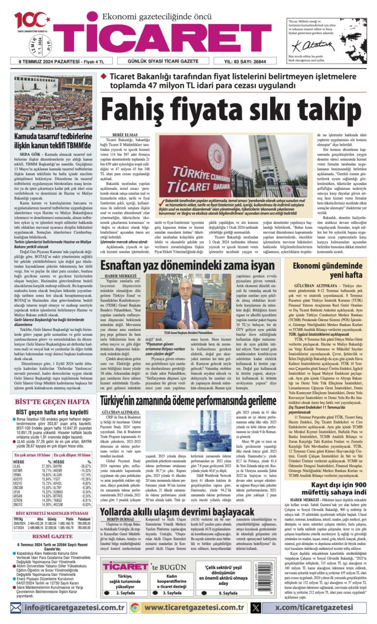 Ticaret Gazetesi’nde bugün