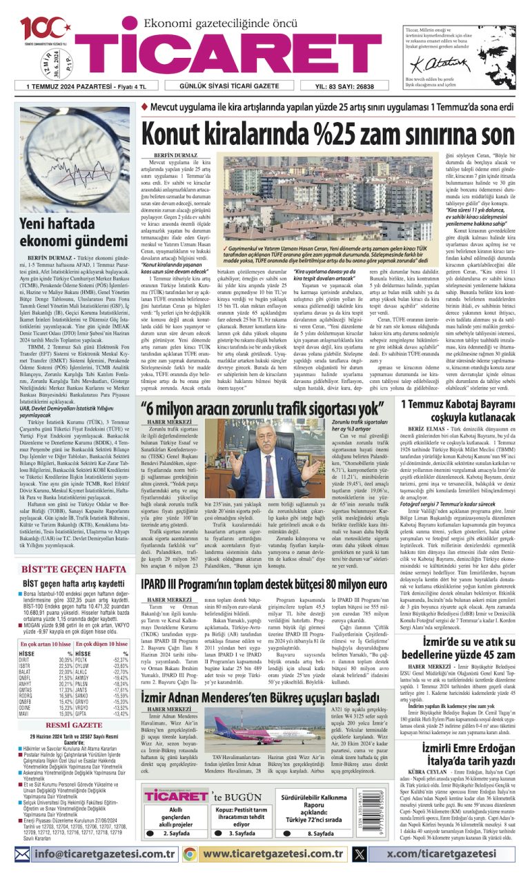 Ticaret Gazetesi’nde bugün