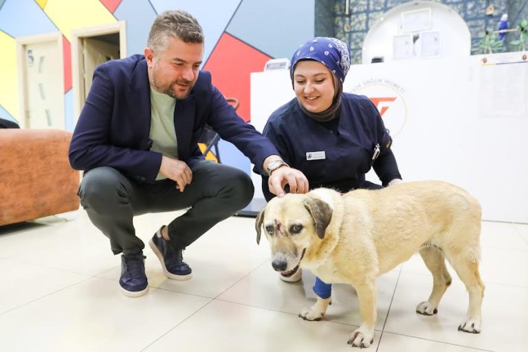 Saldırıya uğrayan can dostuna Başkan Duman’dan ziyaret