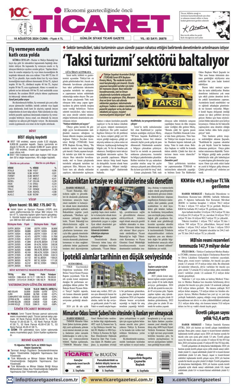 Ticaret Gazetesi’nde bugün
