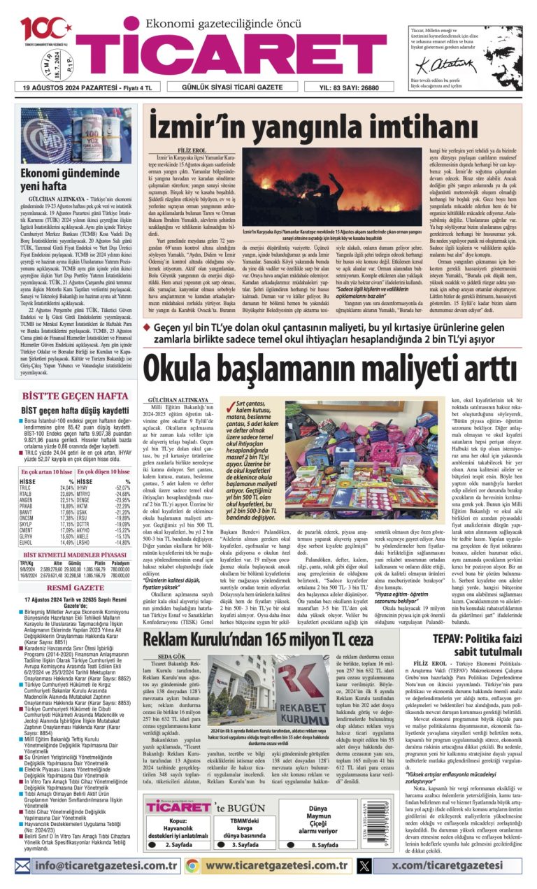 Ticaret Gazetesi’nde bugün