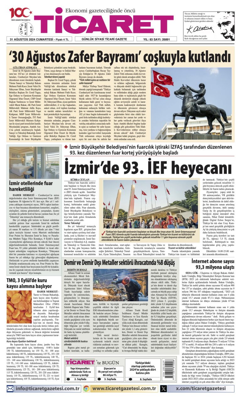 Ticaret Gazetesi’nde bugün