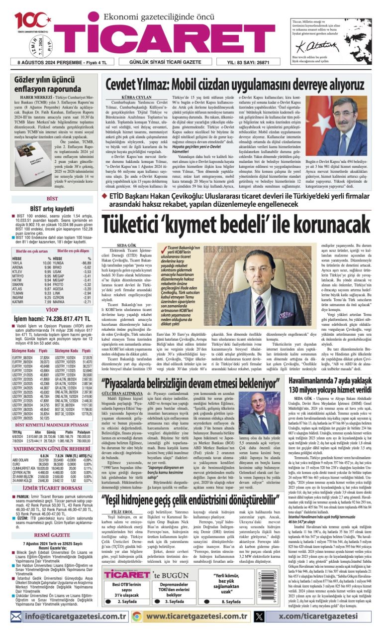Ticaret Gazetesi’nde bugün