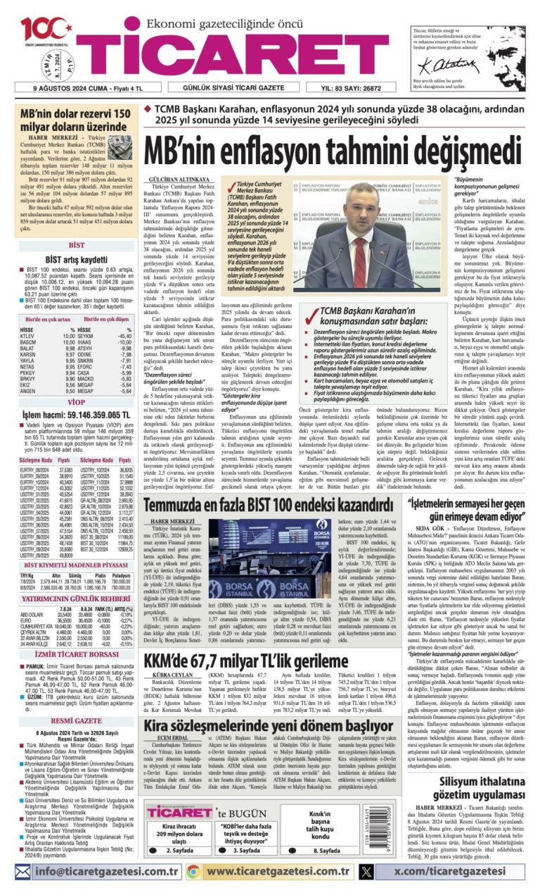 Ticaret Gazetesi’nde bugün