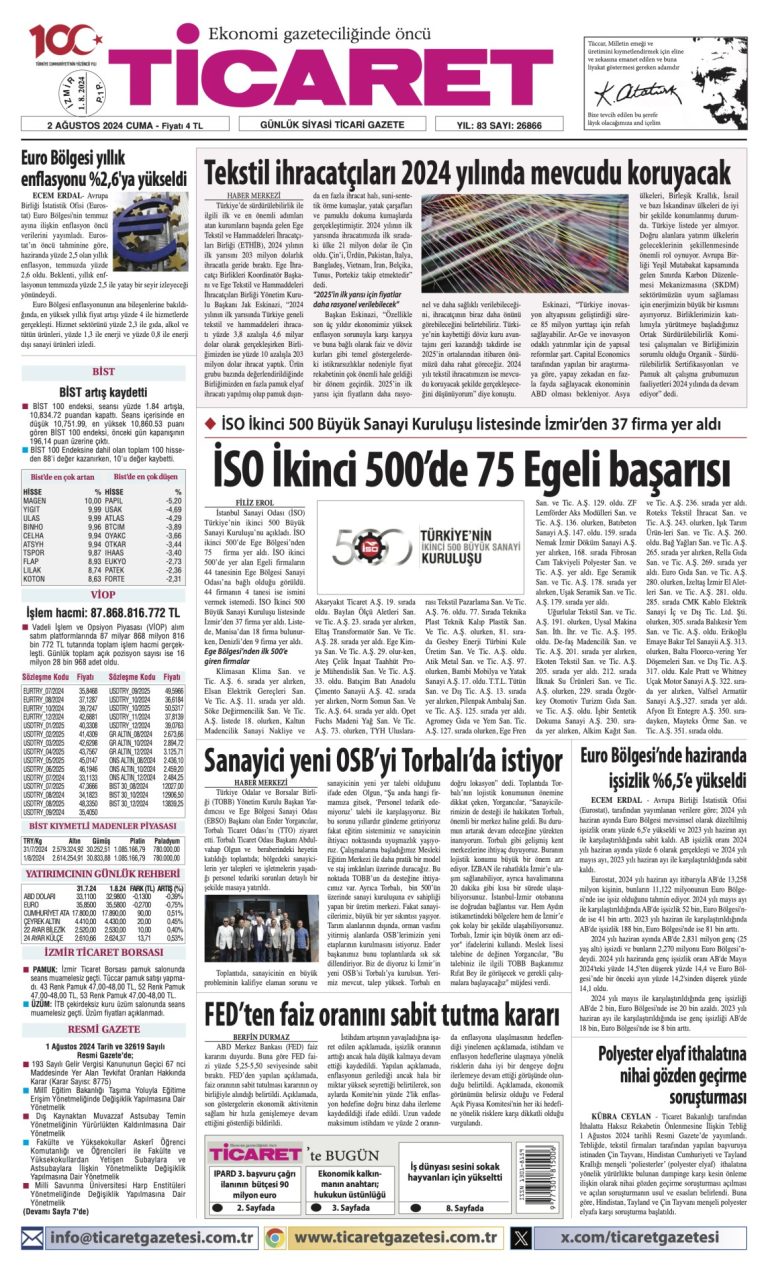 Ticaret Gazetesi’nde bugün