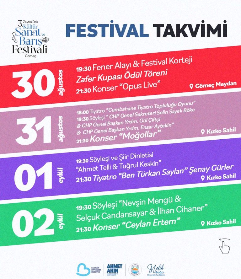 Gömeç’te Zeytin Dalı Kültür Sanat ve Barış Festivali başlıyor