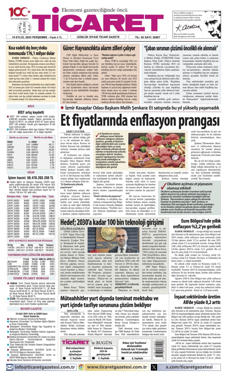 Ticaret Gazetesi’nde bugün