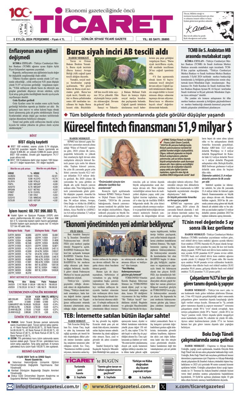 Ticaret Gazetesi’nde bugün