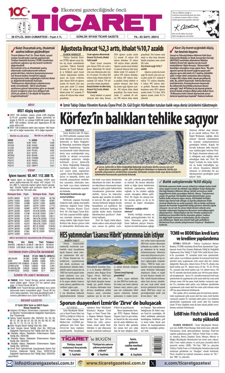 Ticaret Gazetesi’nde bugün