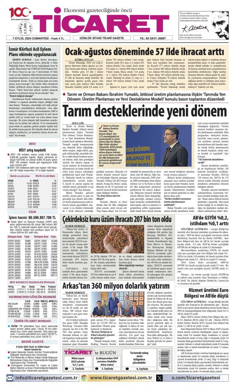 Ticaret Gazetesi’nde bugün