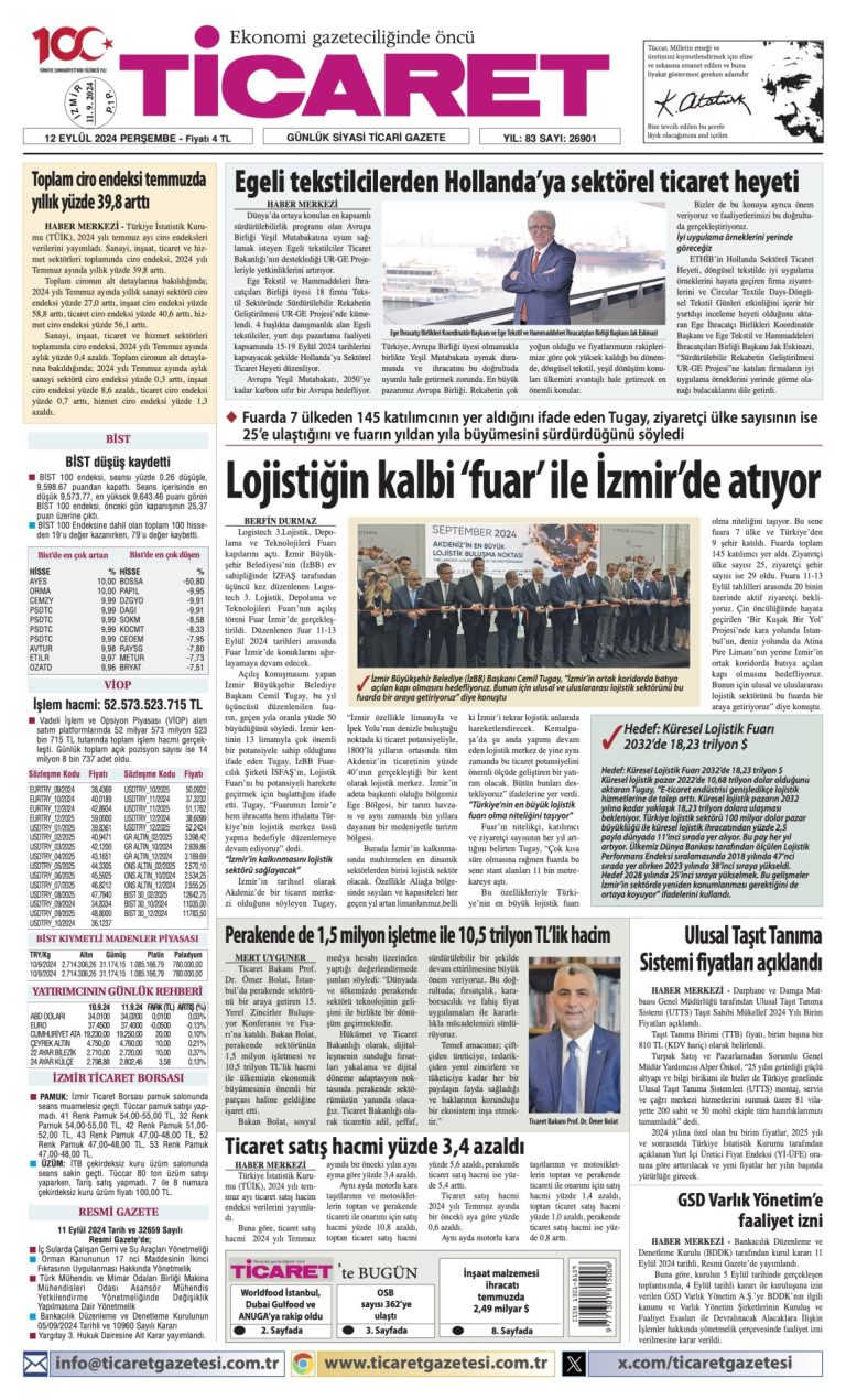 Ticaret Gazetesi’nde bugün