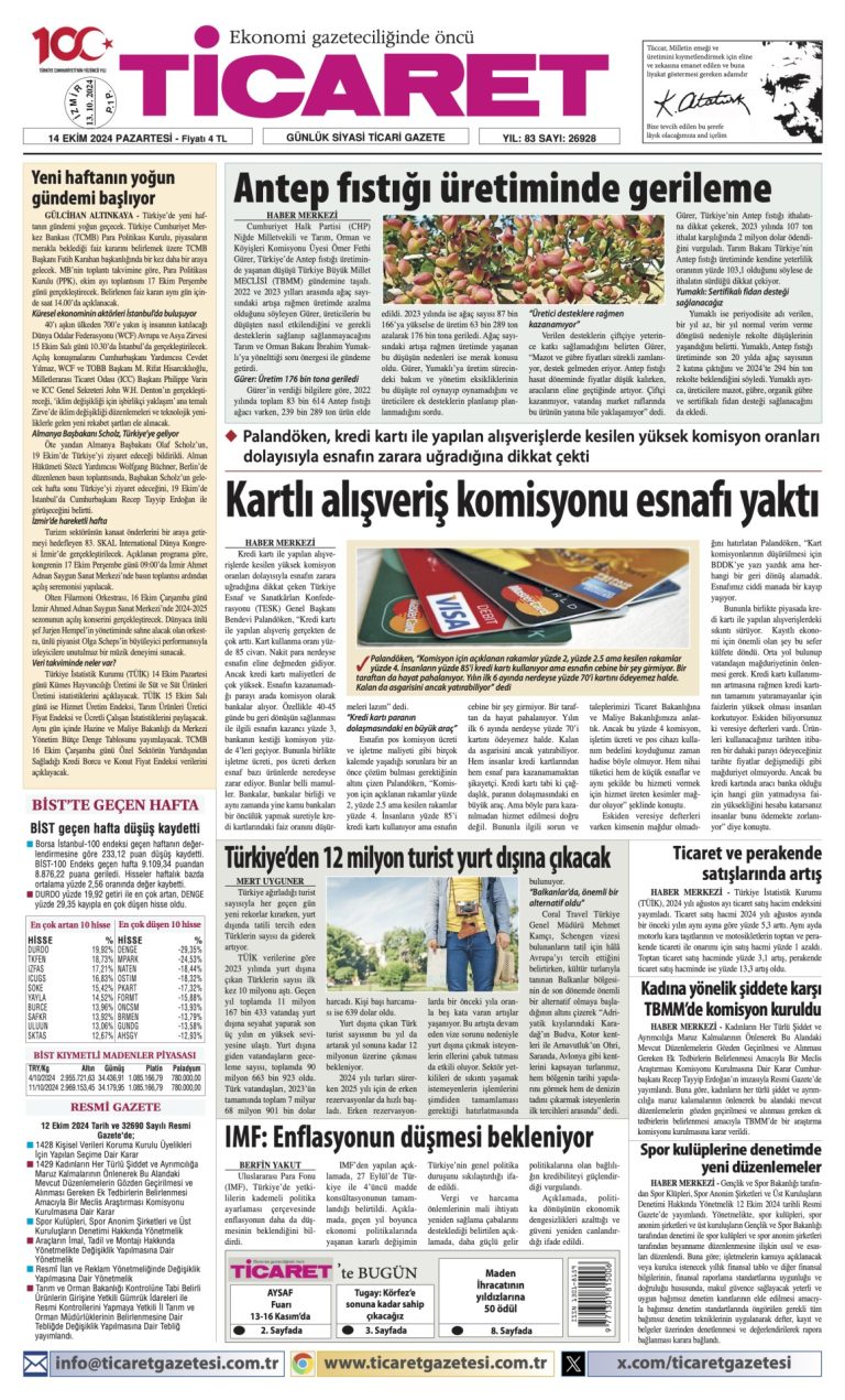 Ticaret Gazetesi’nde bugün
