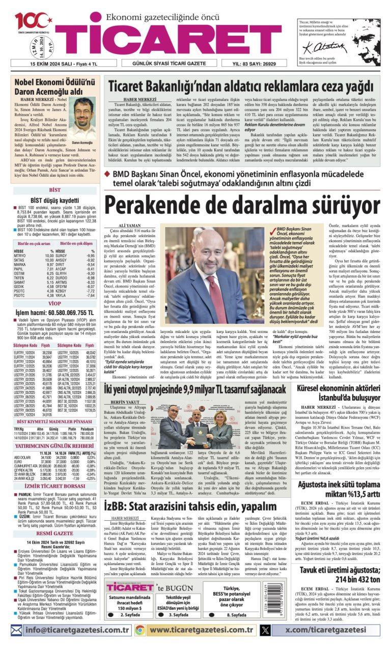 Ticaret Gazetesi’nde bugün