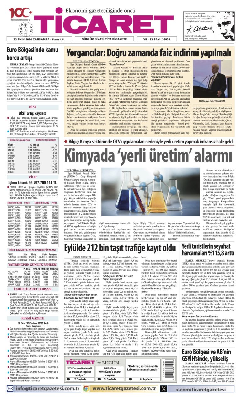 Ticaret Gazetesi’nde bugün