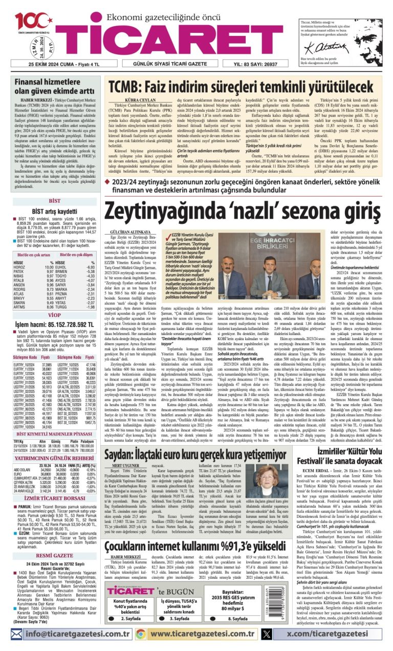 Ticaret Gazetesi’nde bugün