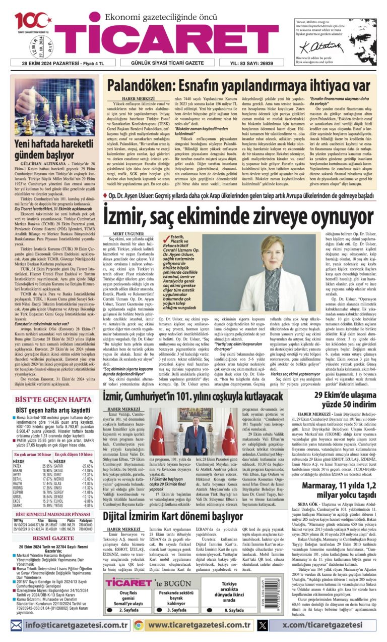Ticaret Gazetesi’nde bugün