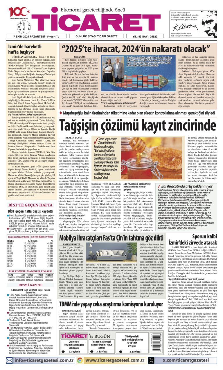 Ticaret Gazetesi’nde bugün