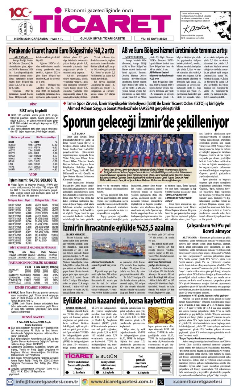 Ticaret Gazetesi’nde bugün