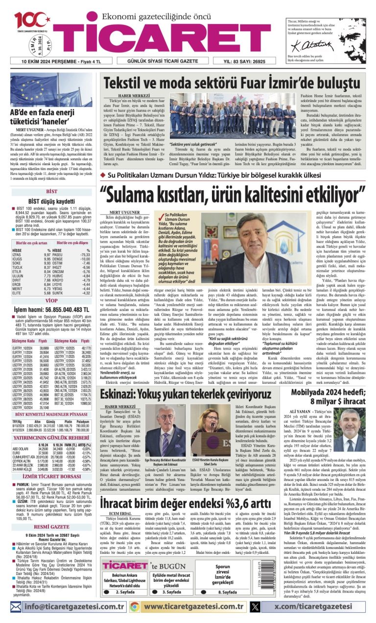Ticaret Gazetesi’nde bugün