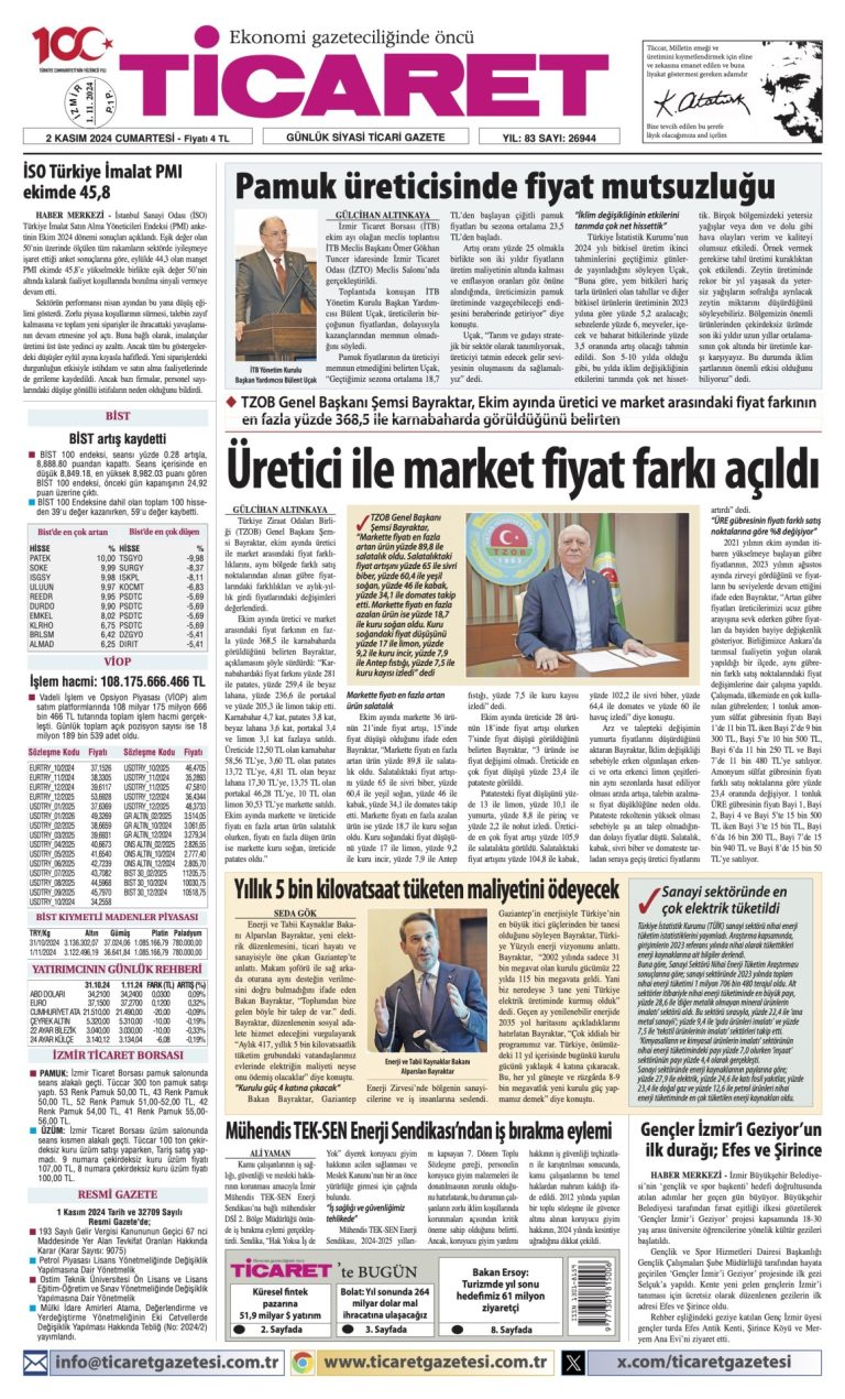 Ticaret Gazetesi’nde bugün