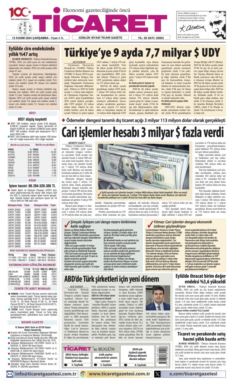 Ticaret Gazetesi’nde bugün