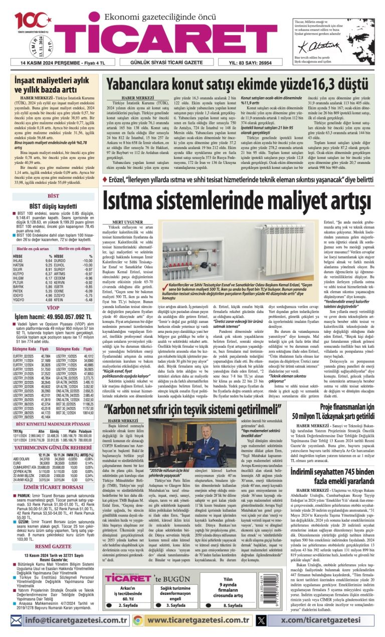 Ticaret Gazetesi’nde bugün