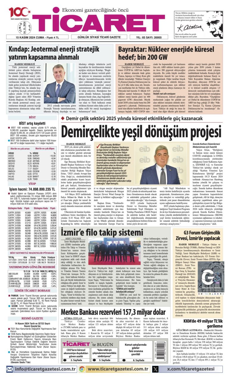 Ticaret Gazetesi’nde bugün