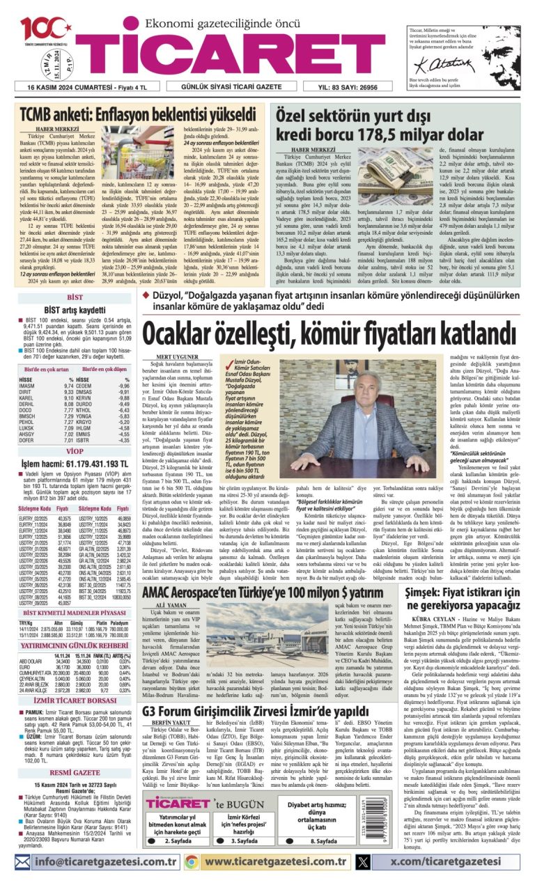Ticaret Gazetesi’nde bugün