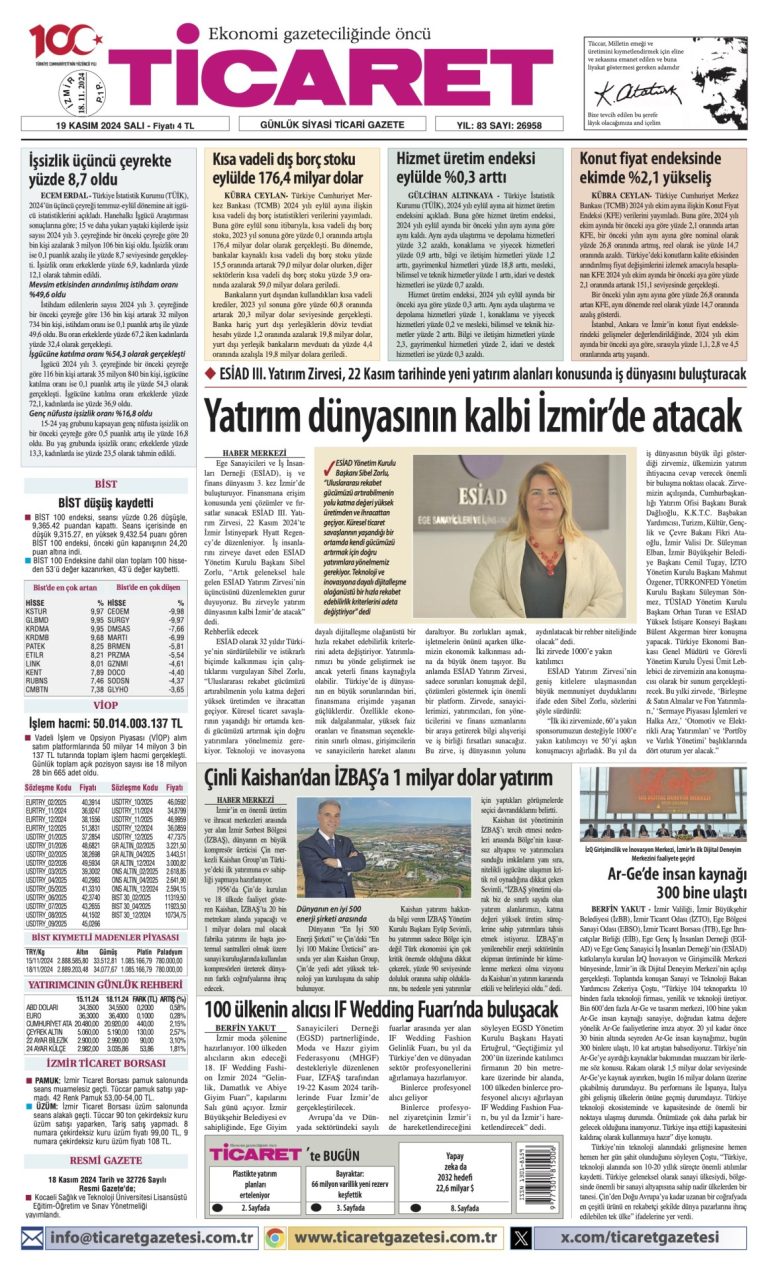 Ticaret Gazetesi’nde bugün