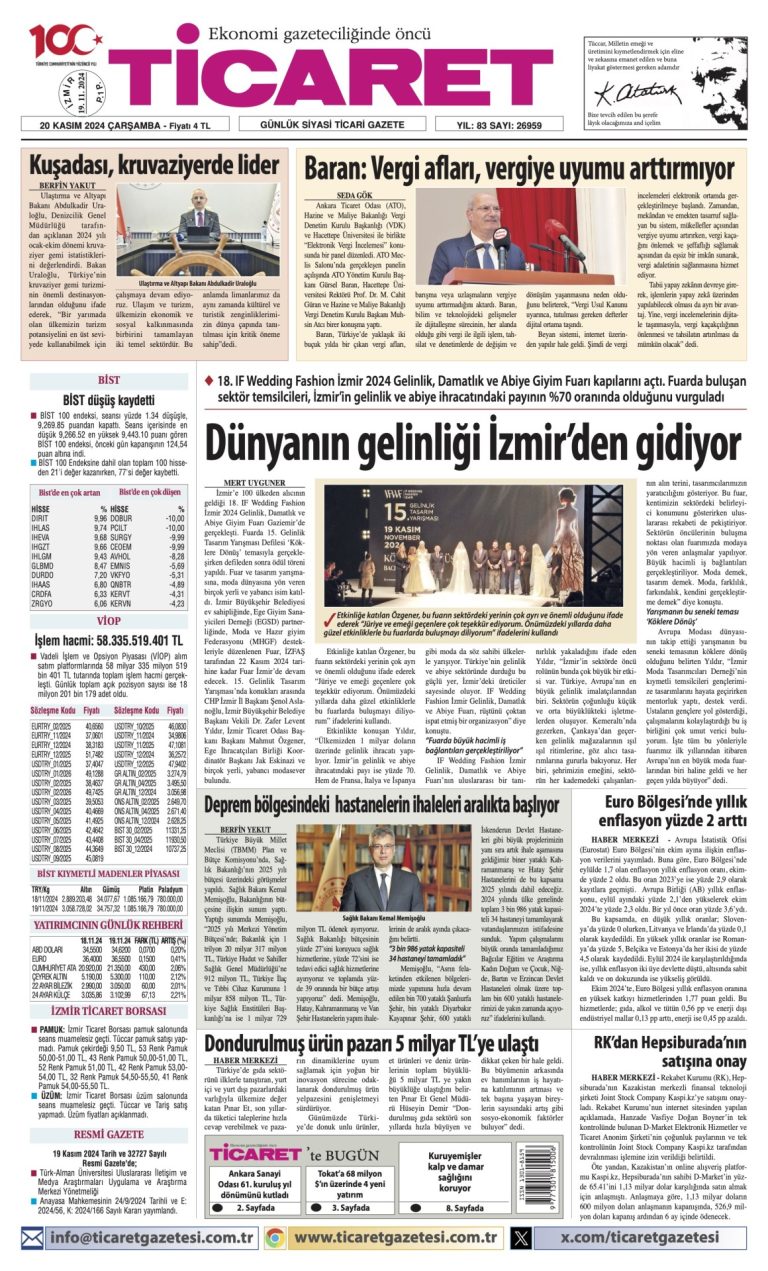 Ticaret Gazetesi’nde bugün