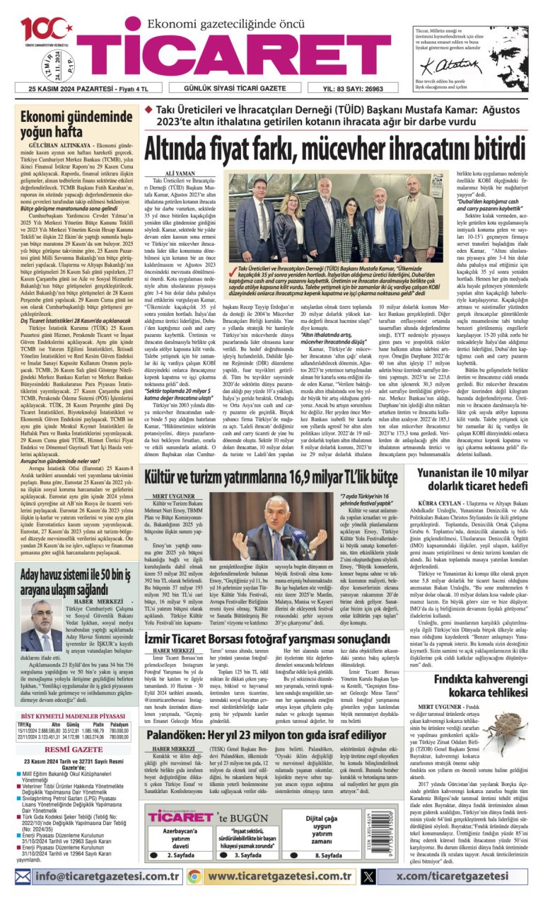Ticaret Gazetesi’nde bugün