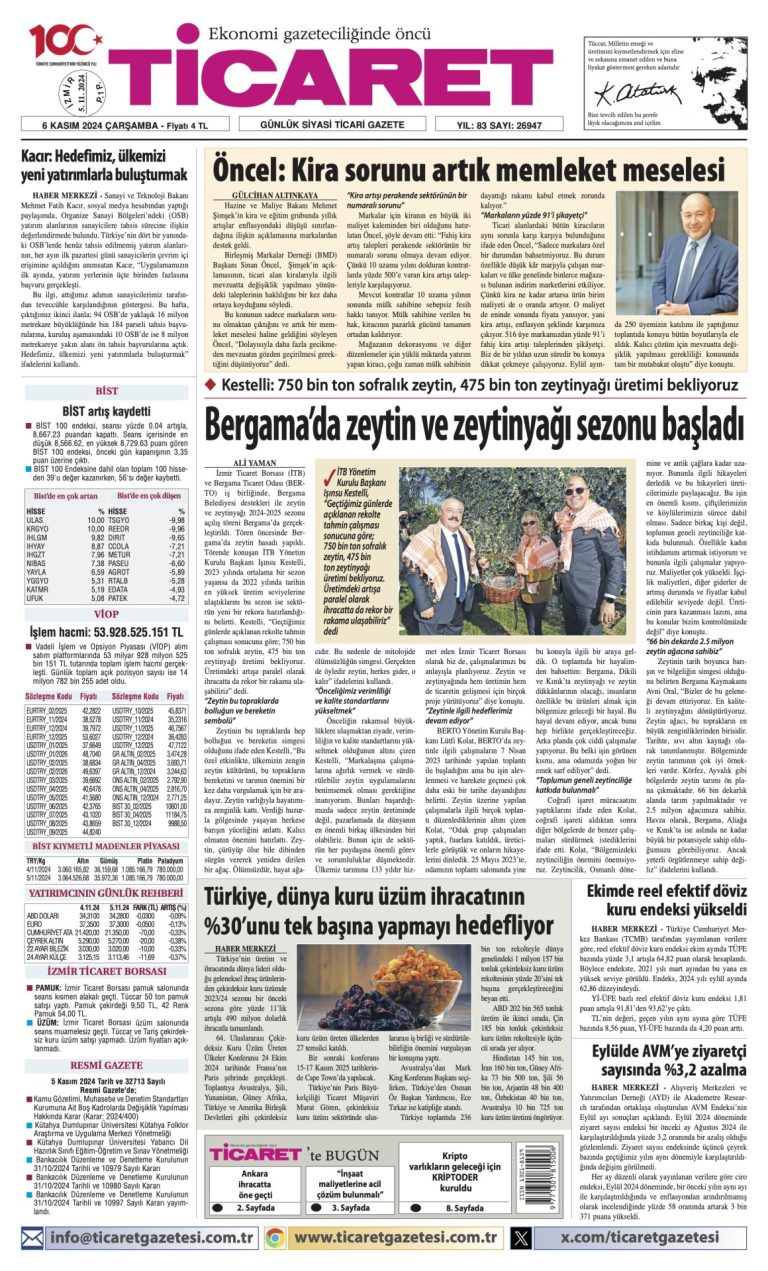 Ticaret Gazetesi’nde bugün