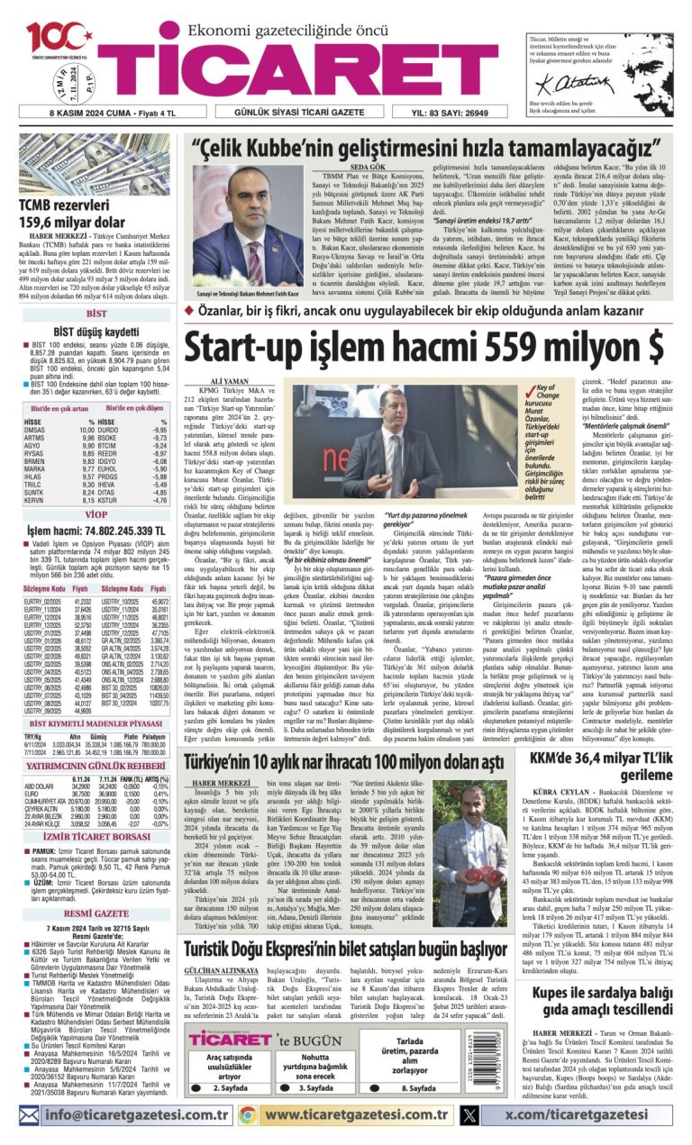 Ticaret Gazetesi’nde bugün
