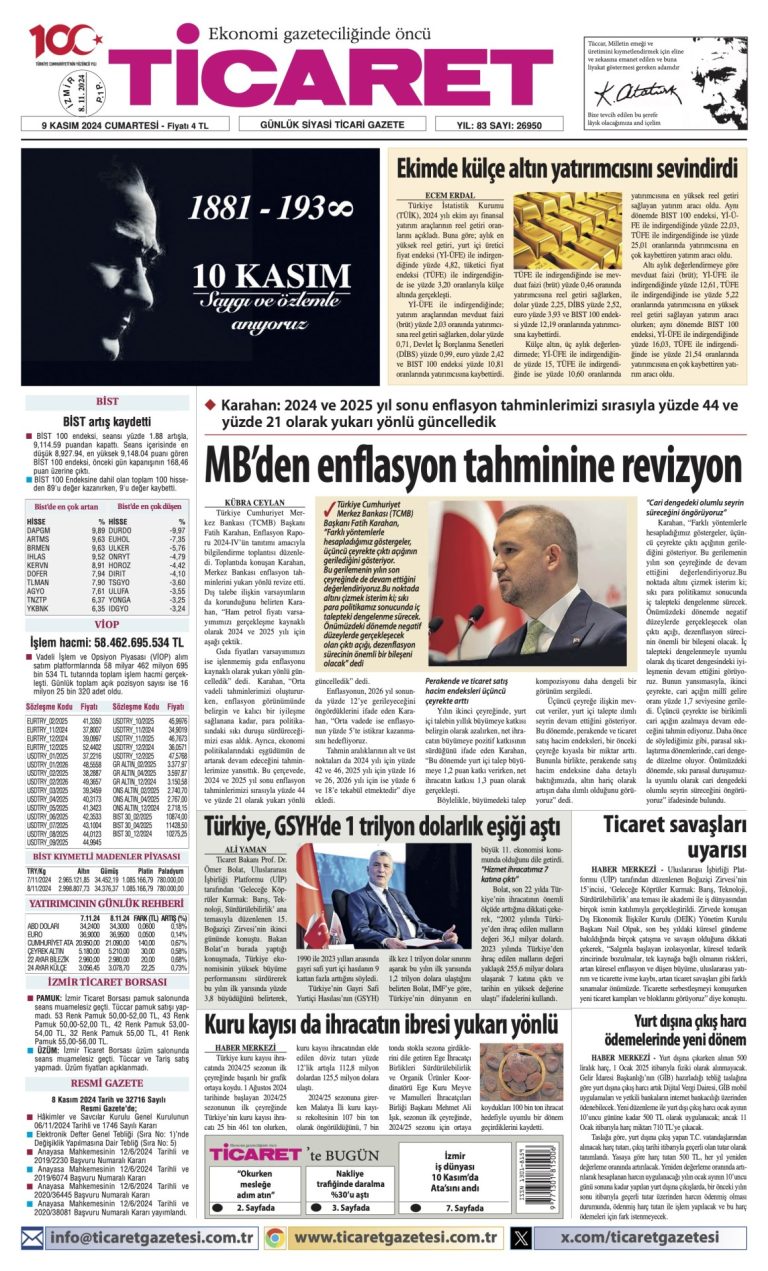 Ticaret Gazetesi’nde bugün
