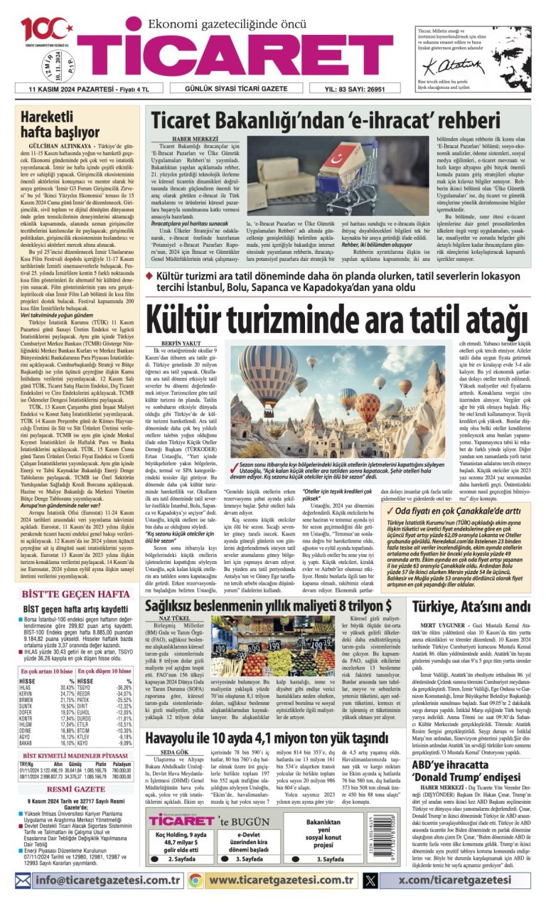 Ticaret Gazetesi’nde bugün