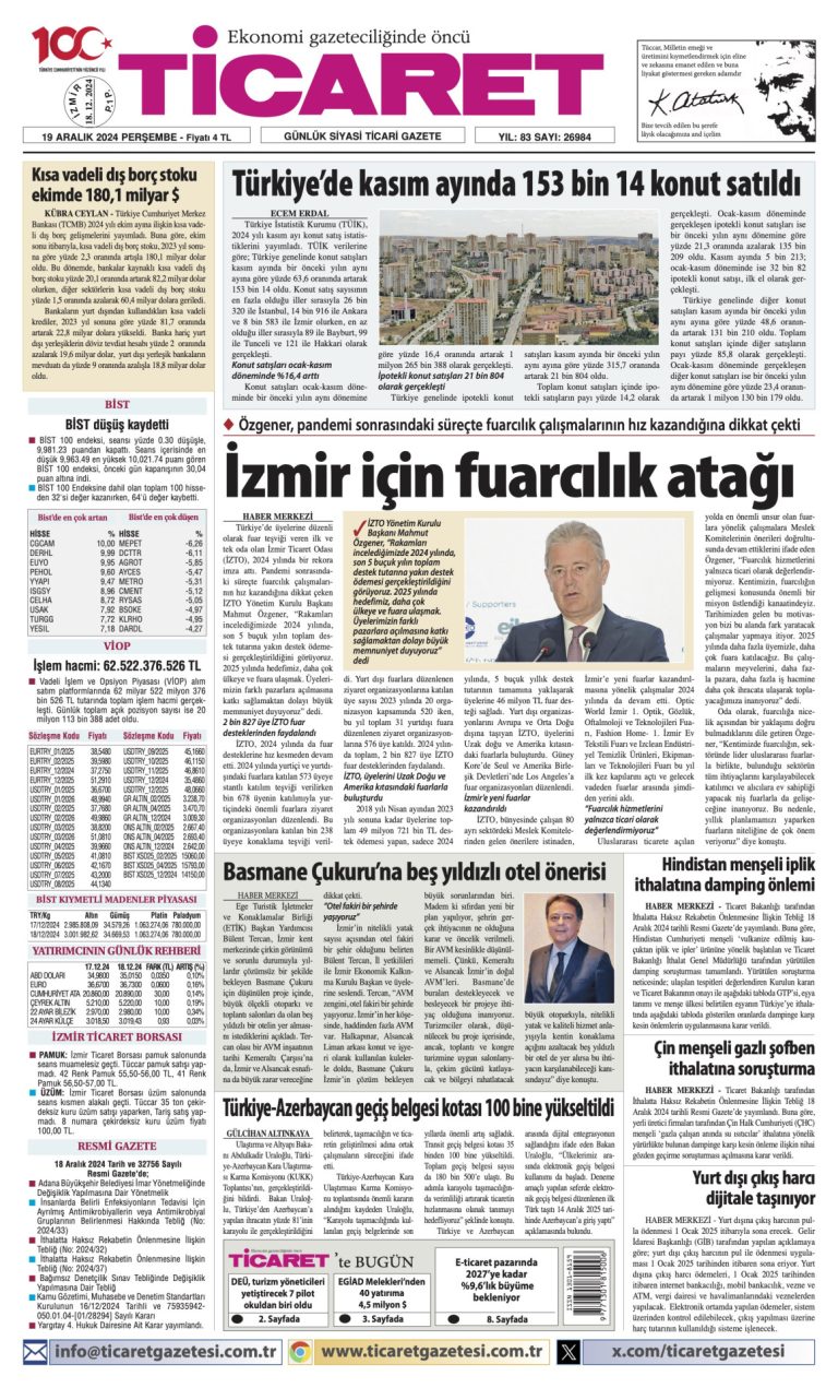 Ticaret Gazetesi’nde bugün