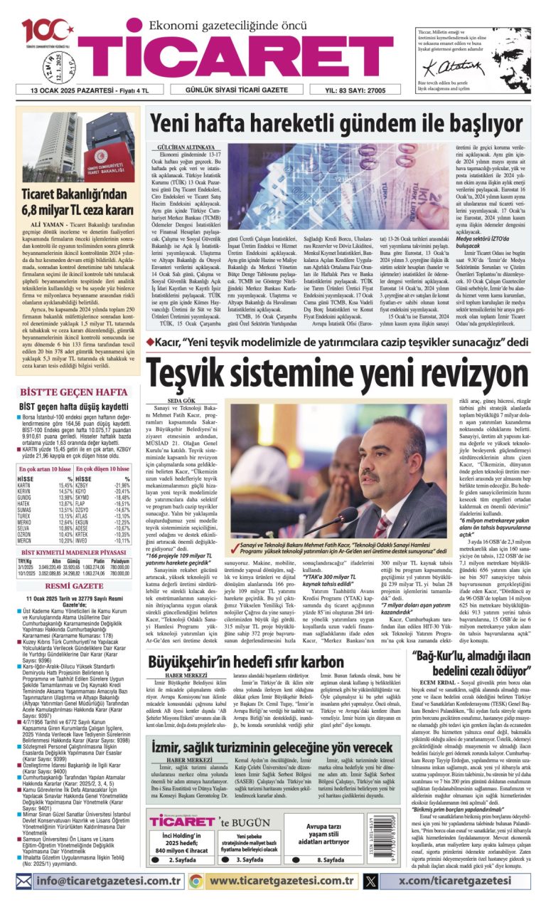Ticaret Gazetesi’nde bugün