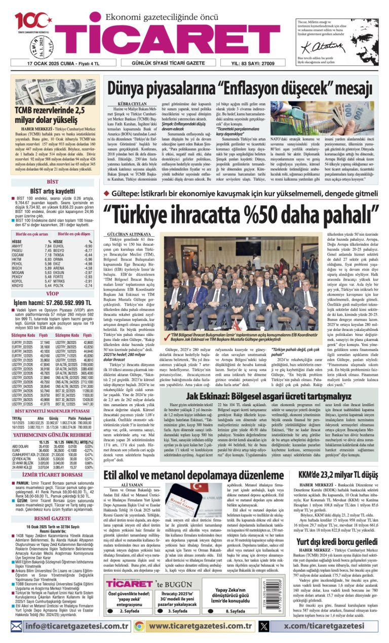 Ticaret Gazetesi’nde bugün