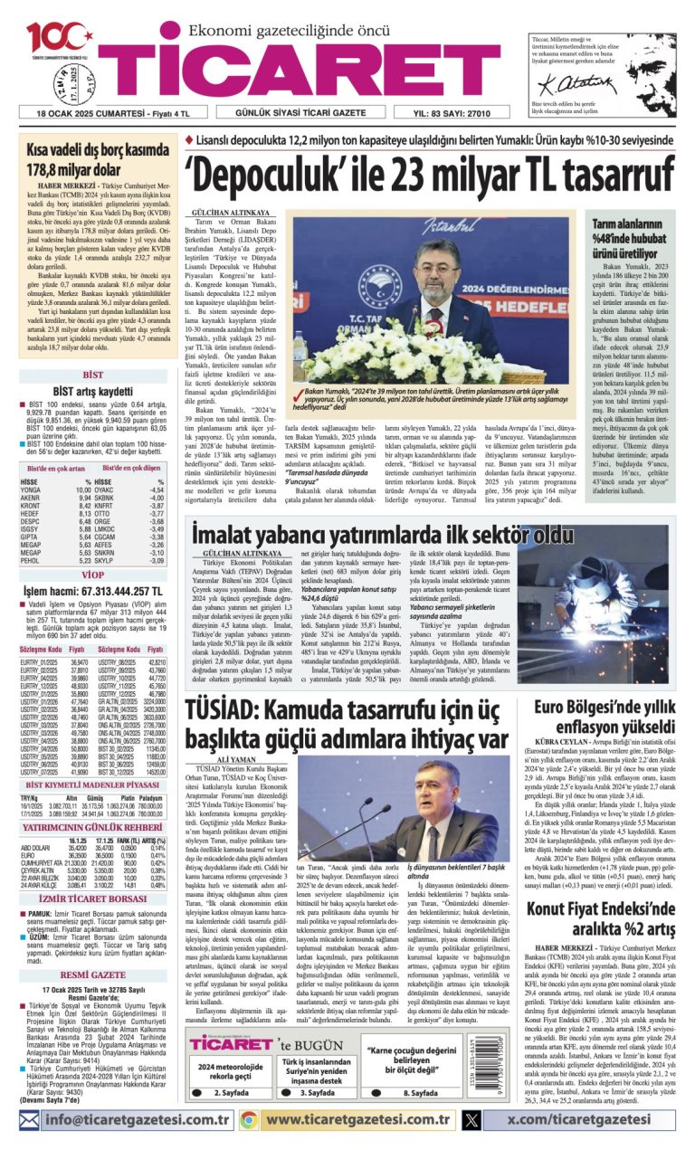 Ticaret Gazetesi’nde bugün