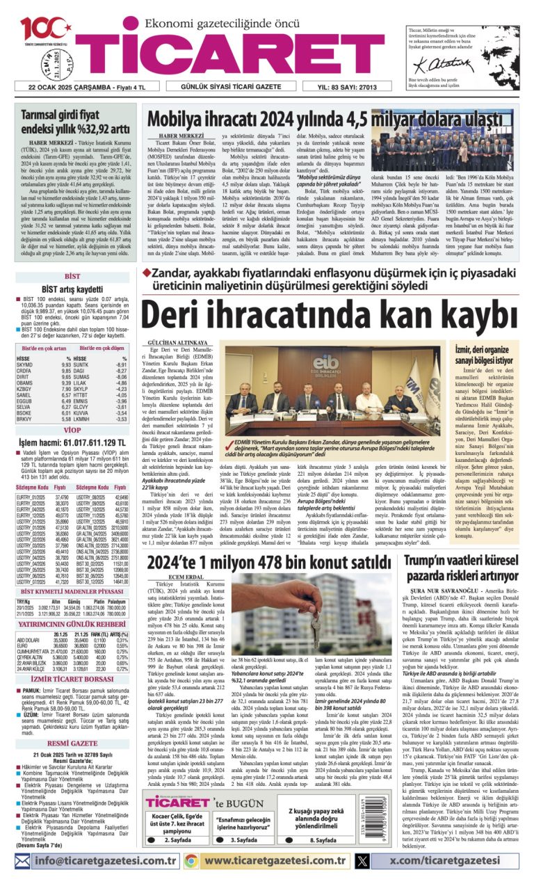 Ticaret Gazetesi’nde bugün